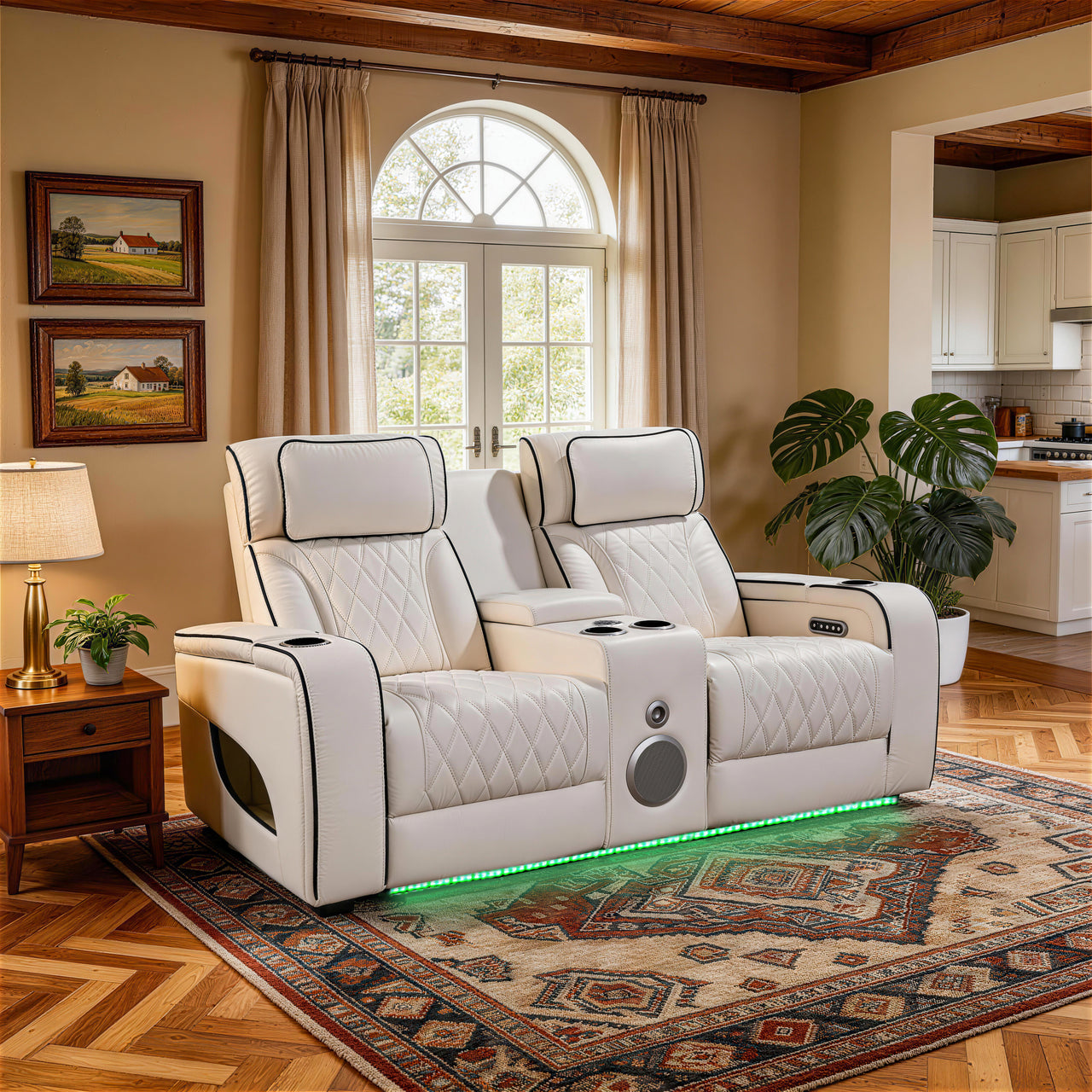 Jessie White Power Recliner 2-seater Loveseat