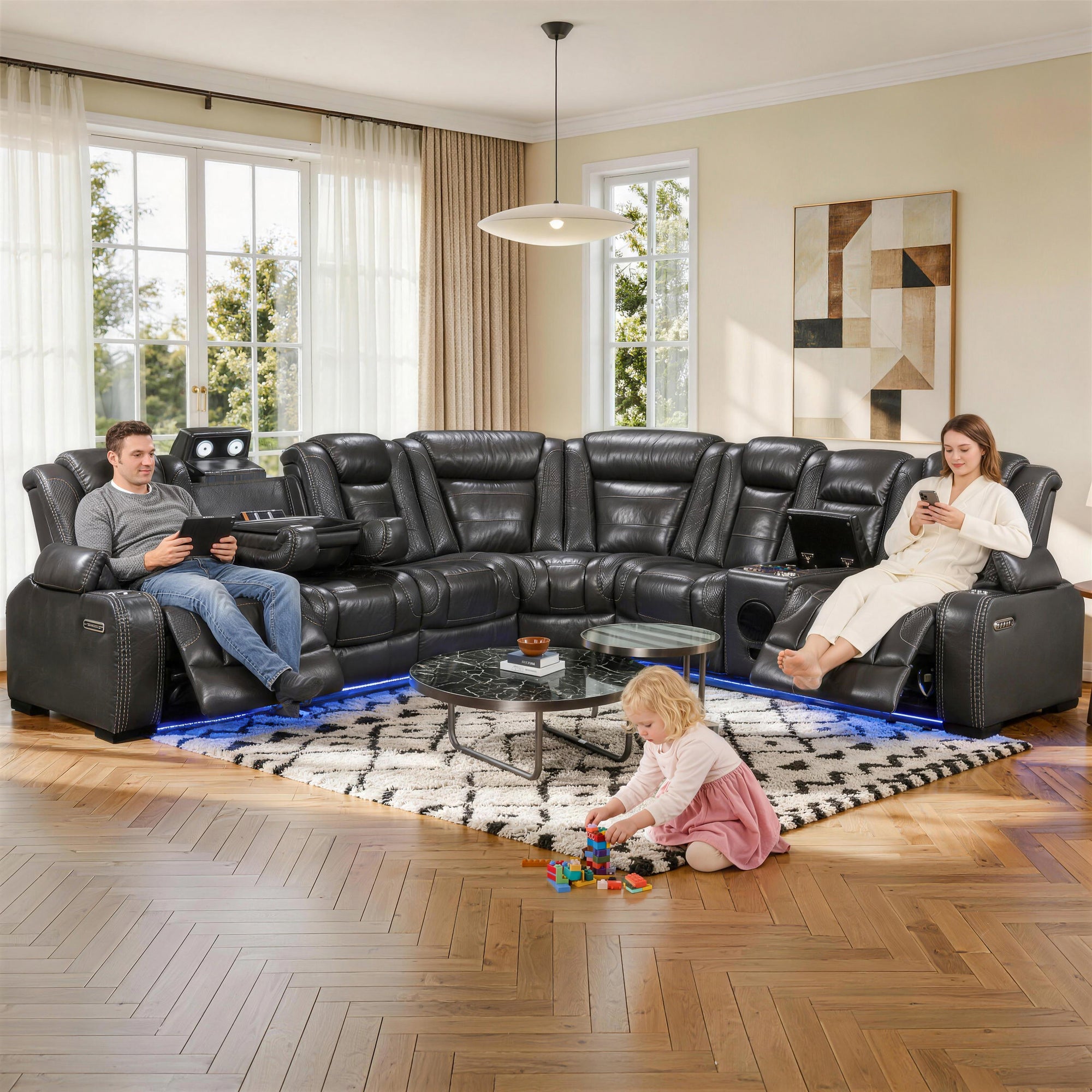 Power Recliner Sectional MC2856B