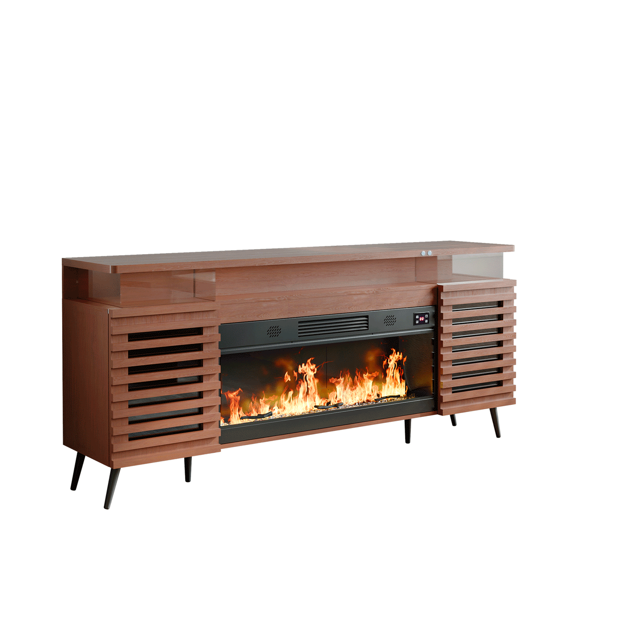 Fully Assembled 71" TV Stand with Electric Fireplace