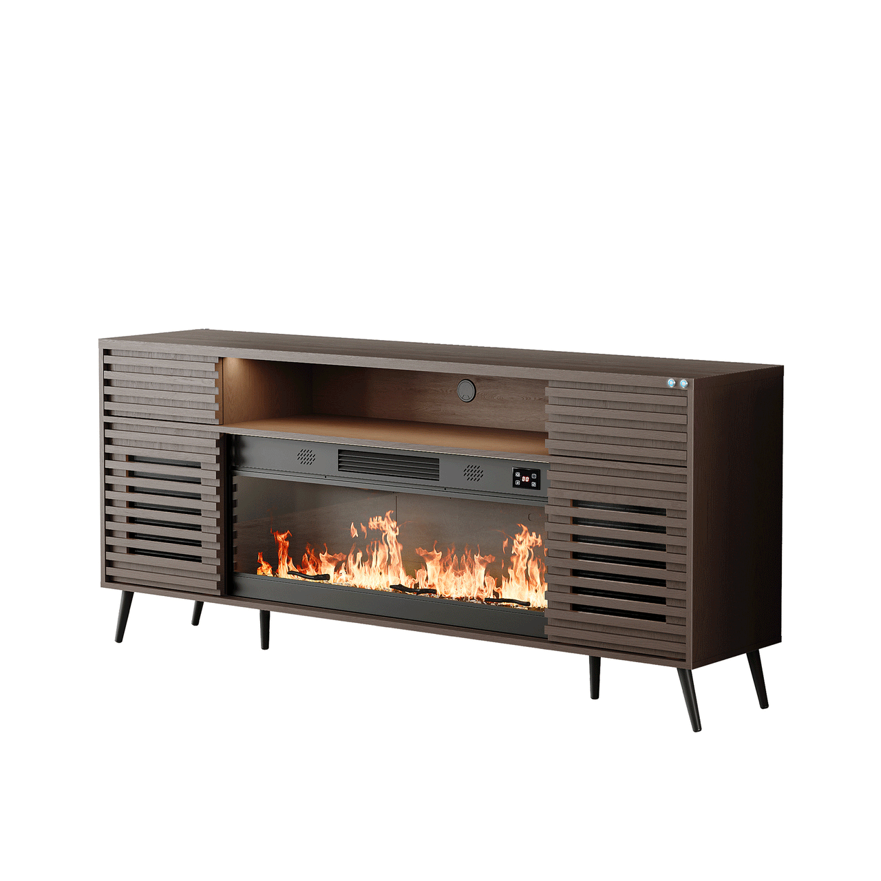 Fully Assembled 71" TV Stand with Electric Fireplace