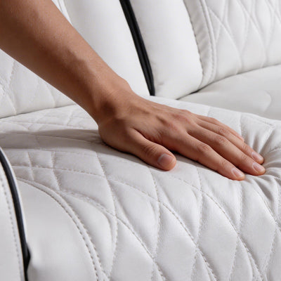 Jessie Power Recliner Chair - Modern White Leather Armchair