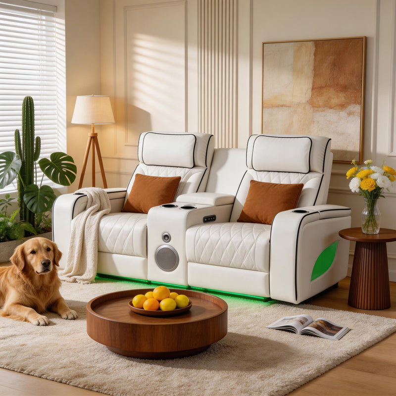 Jessie White Power Recliner 2-seater Loveseat