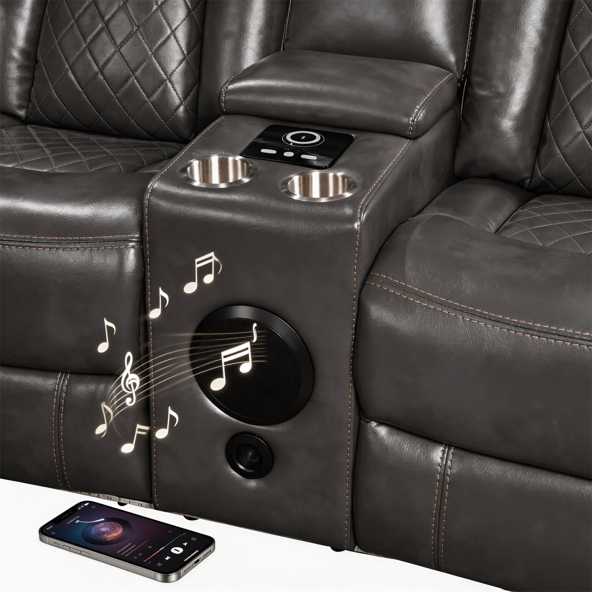 Power Recliner Sectional MC2855B Gray