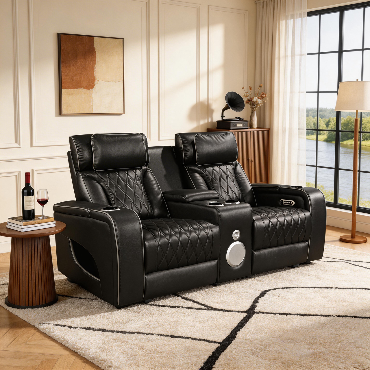 Jessie Power Recliner Black 2-seater Loveseat