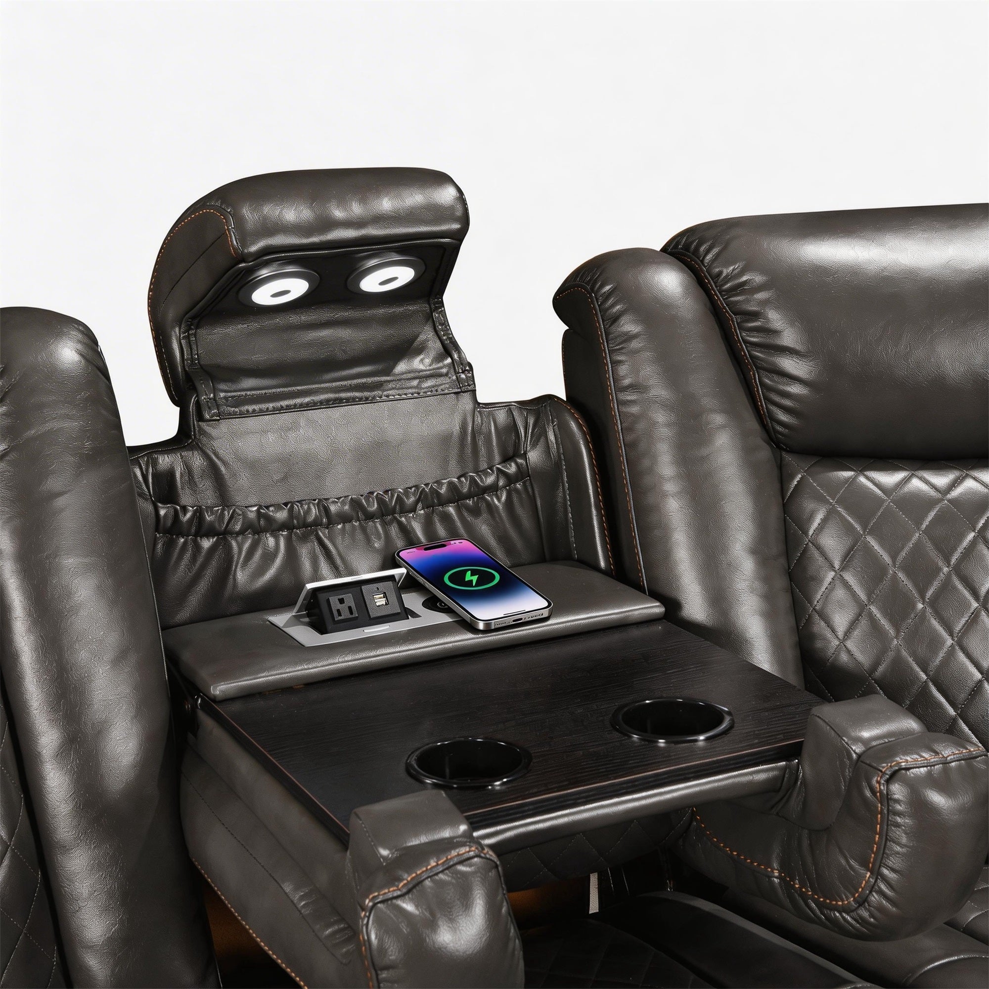 Power Recliner Sectional MC2855B Gray