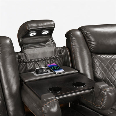 Power Recliner Sectional MC2855B Gray