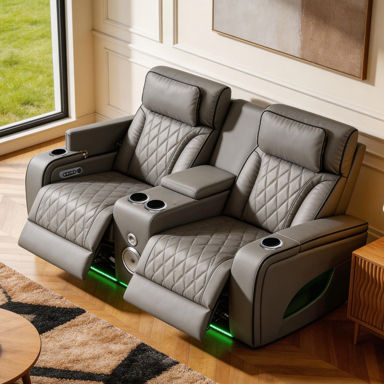 Jessie Power Recliner Gray 2-seater Loveseat