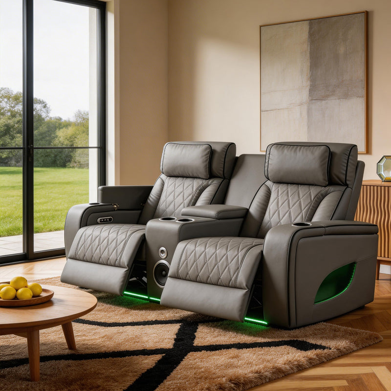 Jessie Power Recliner Gray 2-seater Loveseat