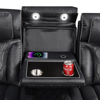 Jessie Luxury Black Power Recliner Sofa Set