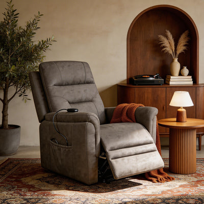 Gray Power Lift Recliner Chair