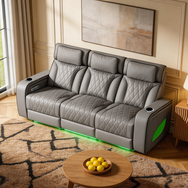 Jessie Power Recliner Gray 3-seater Sofa