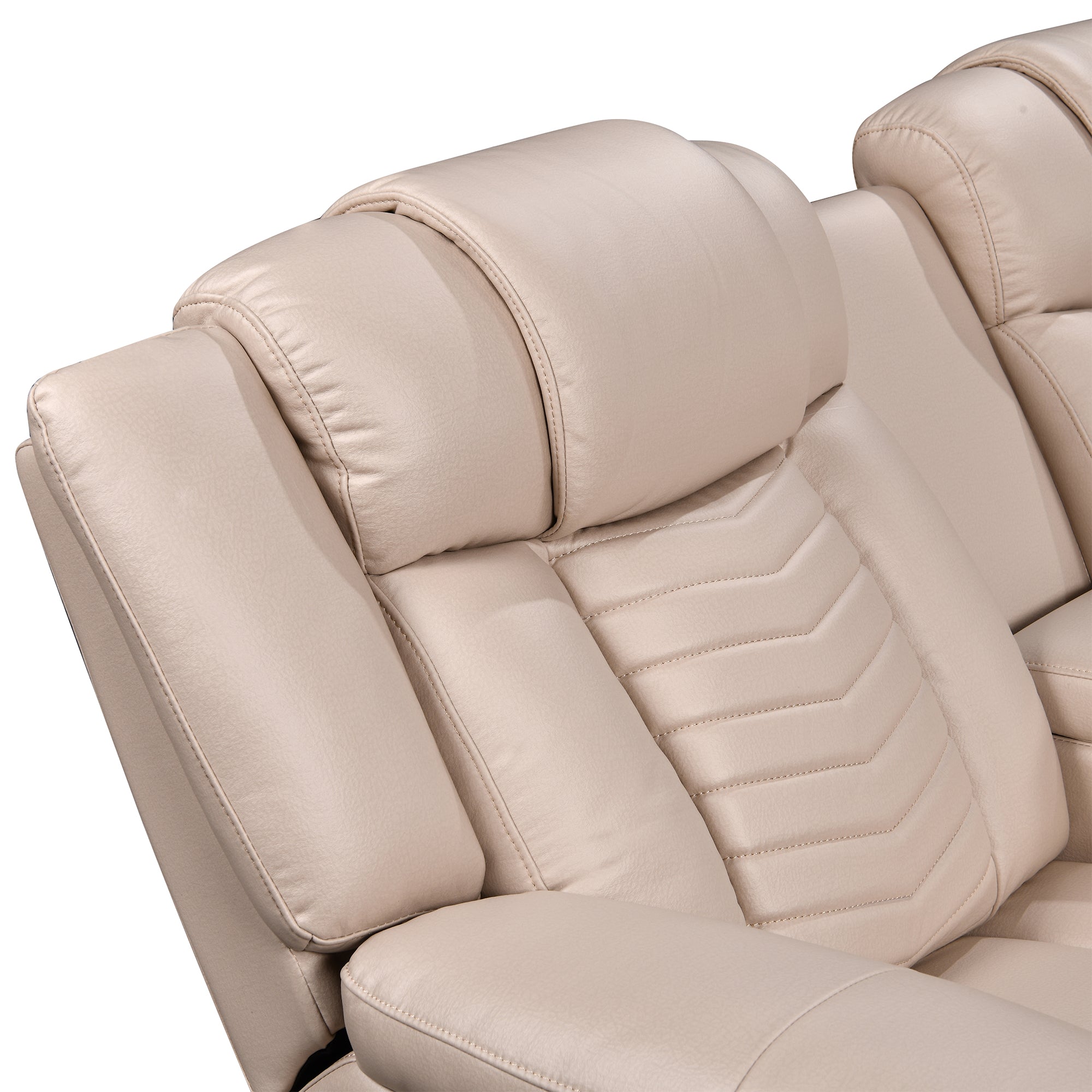 Beige Power Recliner Sectional