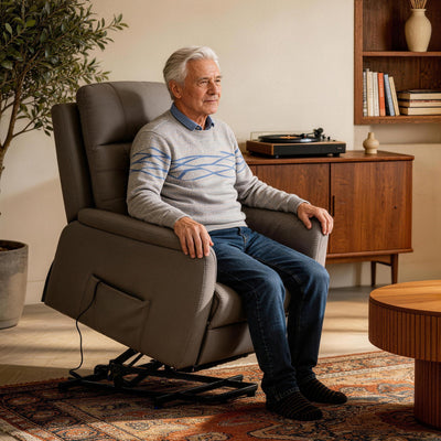 Gray Power Lift Recliner Chair