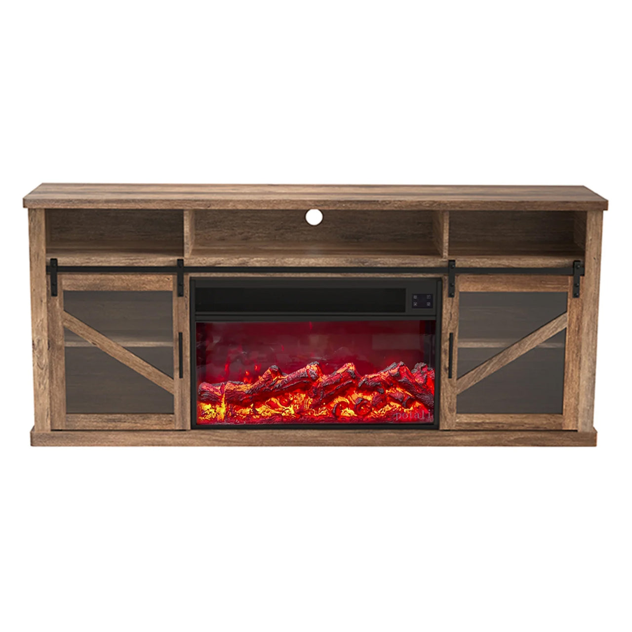 VanitiiHome Fully Assembled 72" TV stand with an electronic fireplace(HZ01)