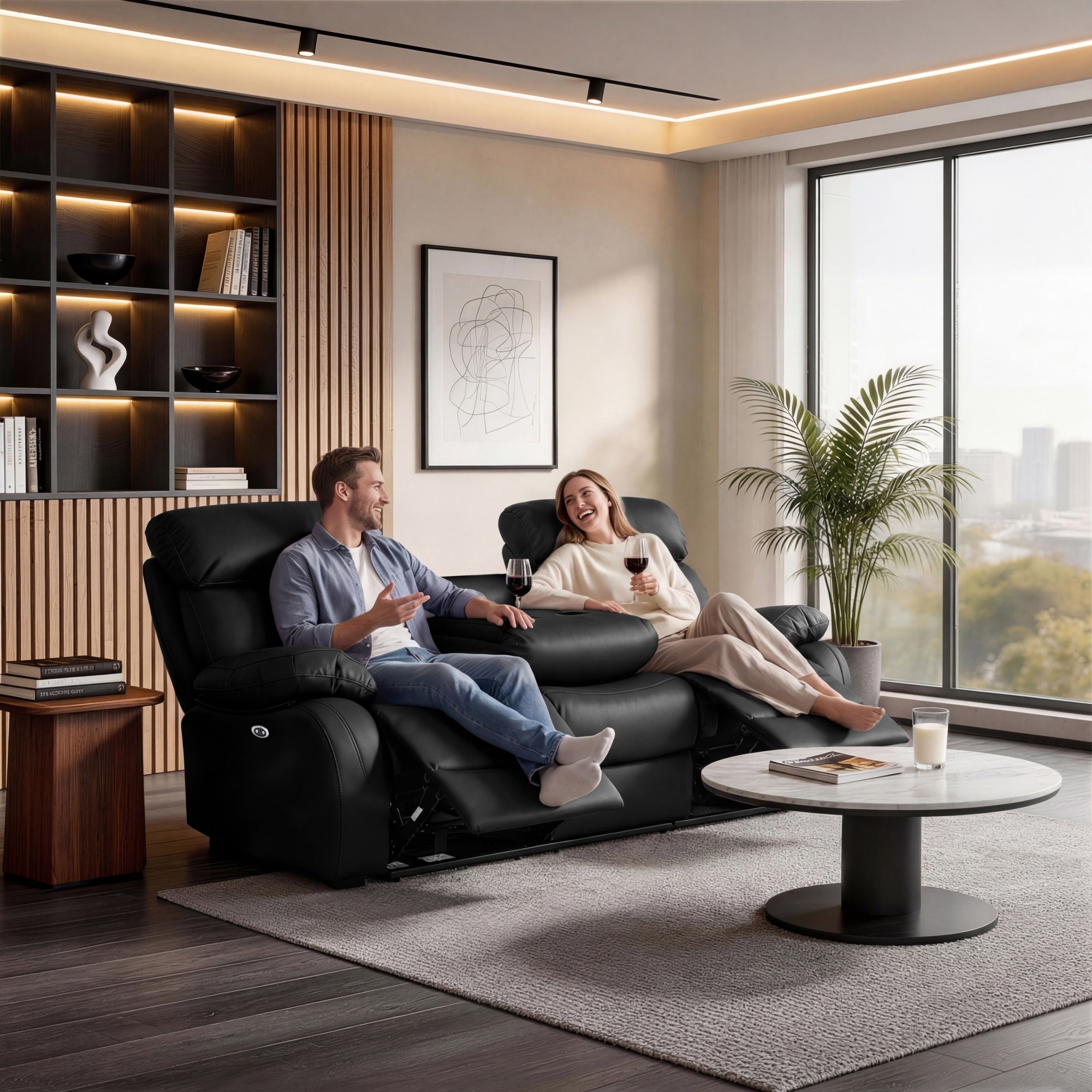 Harry Black Power Recliner Sofa