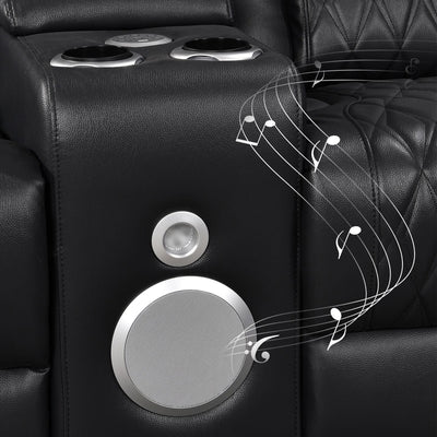 Jessie Luxury Black Power Recliner Sofa Set