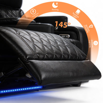 Jessie Luxury Black Power Recliner Sofa Set