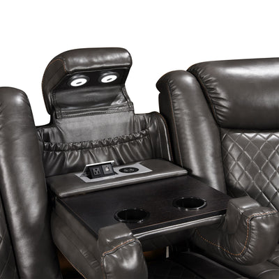 Power Recliner Sectional MC2855B Gray