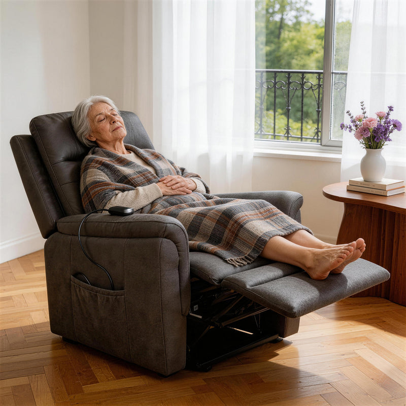 Gray Power Lift Recliner Chair