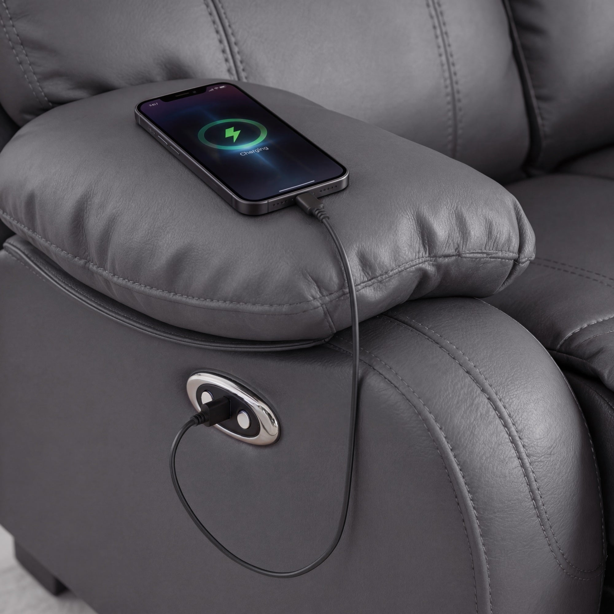 Harry Gray Power Recliner Chair