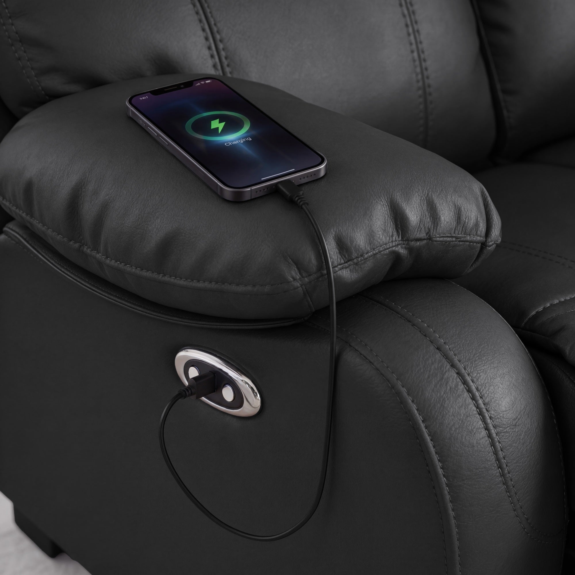 Harry Black Power Recliner Sofa