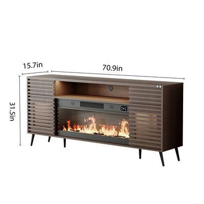 Fully Assembled 71" TV Stand with Electric Fireplace