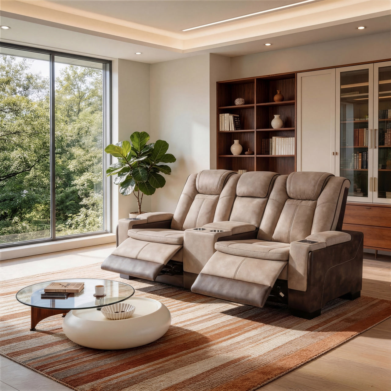 Charlie Modern Brown Power Recliner Loveseat