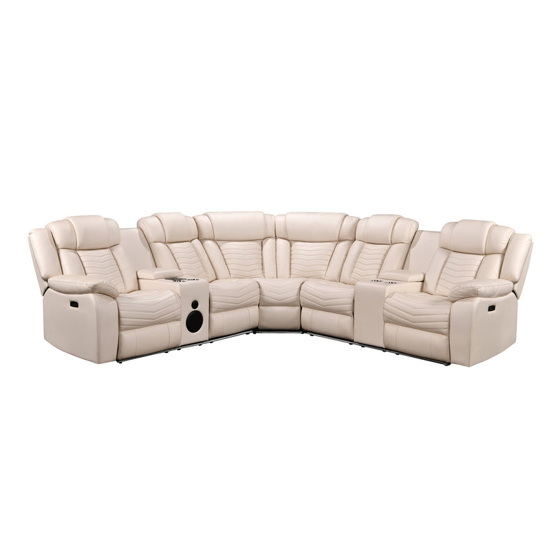 OFF White Power Recliner Sectional
