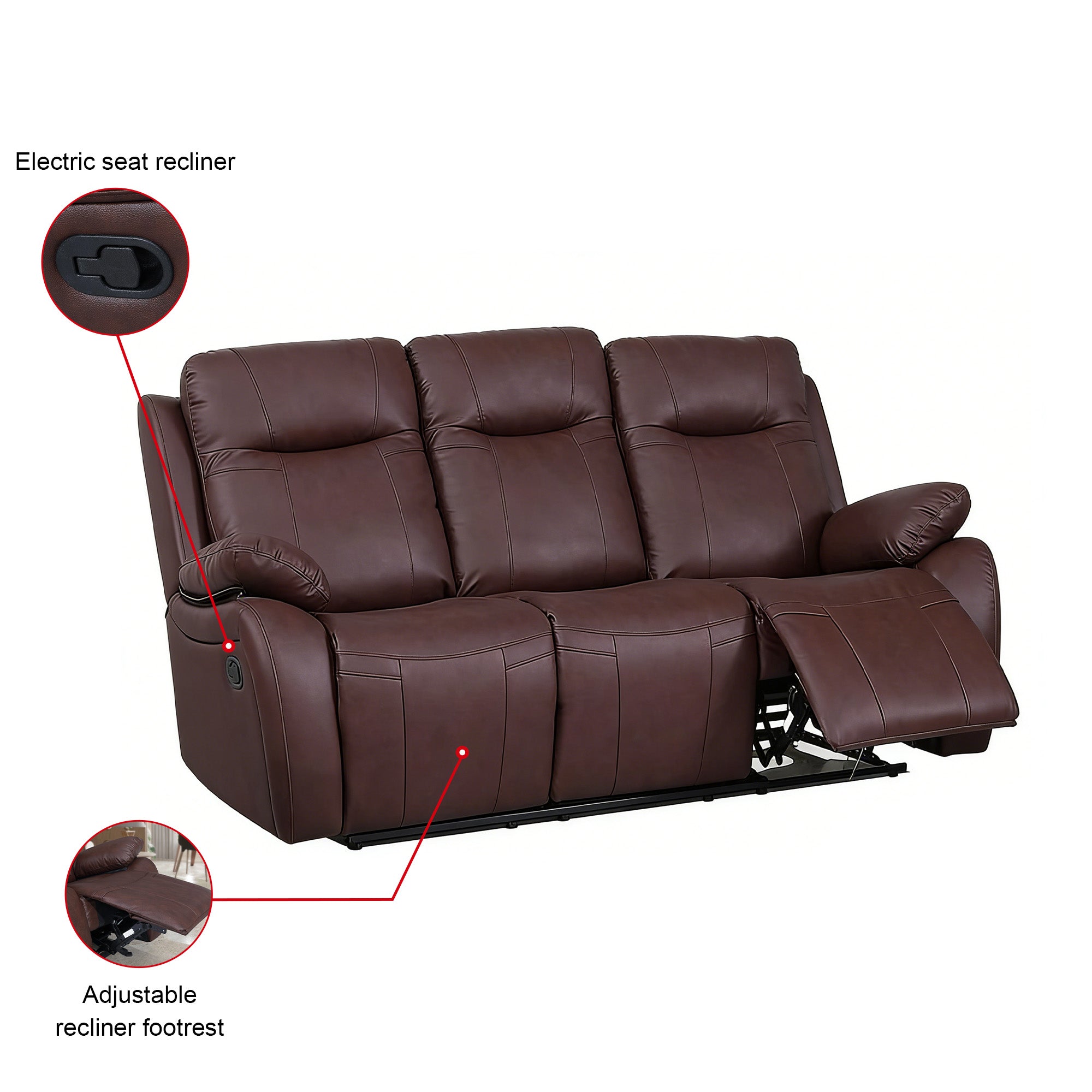 Evian Manual Recliner Sofa Set