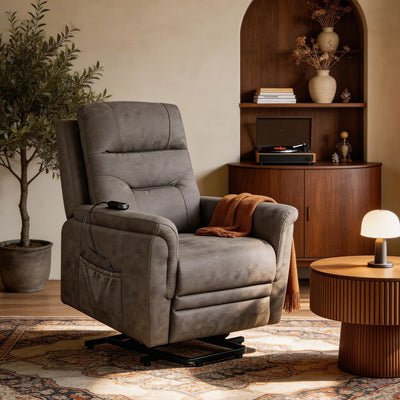 Gray Power Lift Recliner Chair