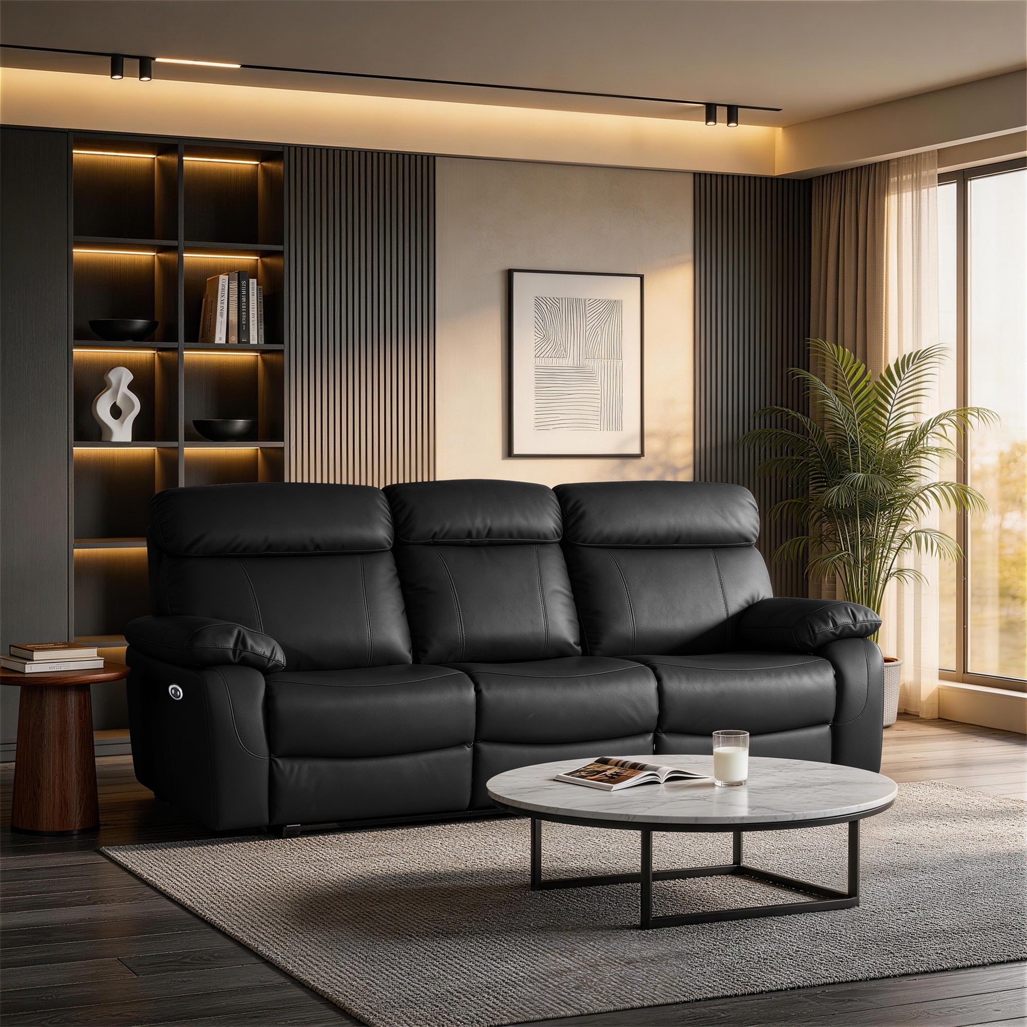 Harry Black Power Recliner Sofa